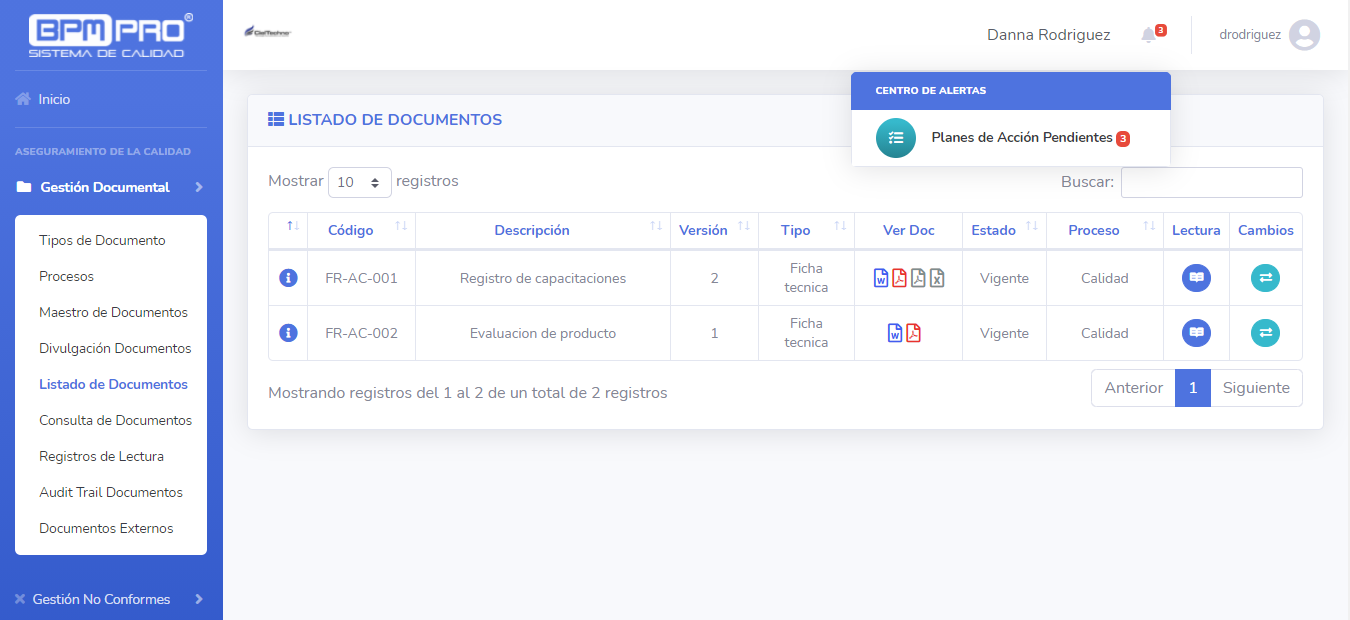 BPMPro Sistema de Calidad