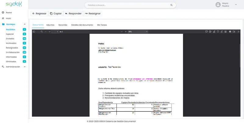 SGDOX Sistema de Gestión Documental